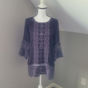 Johnny Was Embroidered Tunic Top